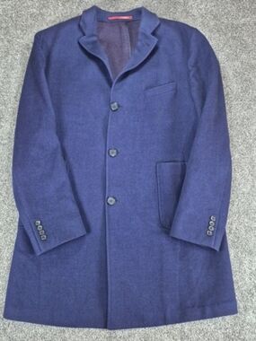 Loro Piana Overcoat Navy Blue Extrafine Wool Capolavoro Italin Coat